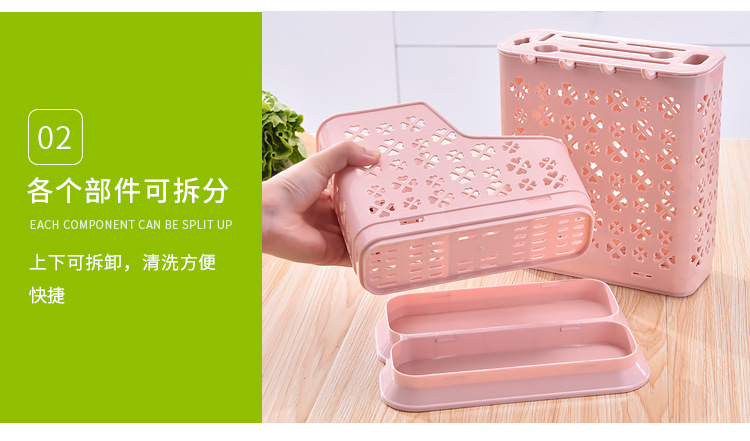 Wholesale Multi-Functional Restaurant Kitchen Household Chopstick Canister Draining Thickened Kitchen Tableware Spoon Storage Box Large Capacity