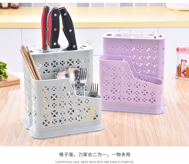 Wholesale Multi-Functional Restaurant Kitchen Household Chopstick Canister Draining Thickened Kitchen Tableware Spoon Storage Box Large Capacity