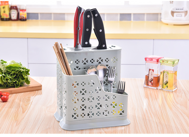 Wholesale Multi-Functional Restaurant Kitchen Household Chopstick Canister Draining Thickened Kitchen Tableware Spoon Storage Box Large Capacity