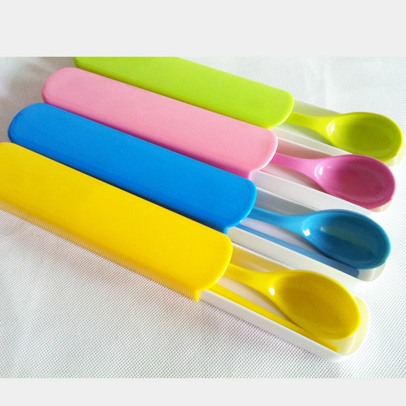High-End A5 Melamine Portable Tableware Set Spoon Chopsticks Student Suit Candy Color Cartoon Spoon