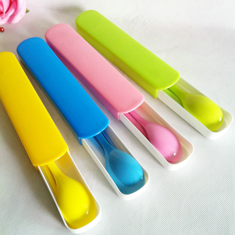 High-End A5 Melamine Portable Tableware Set Spoon Chopsticks Student Suit Candy Color Cartoon Spoon
