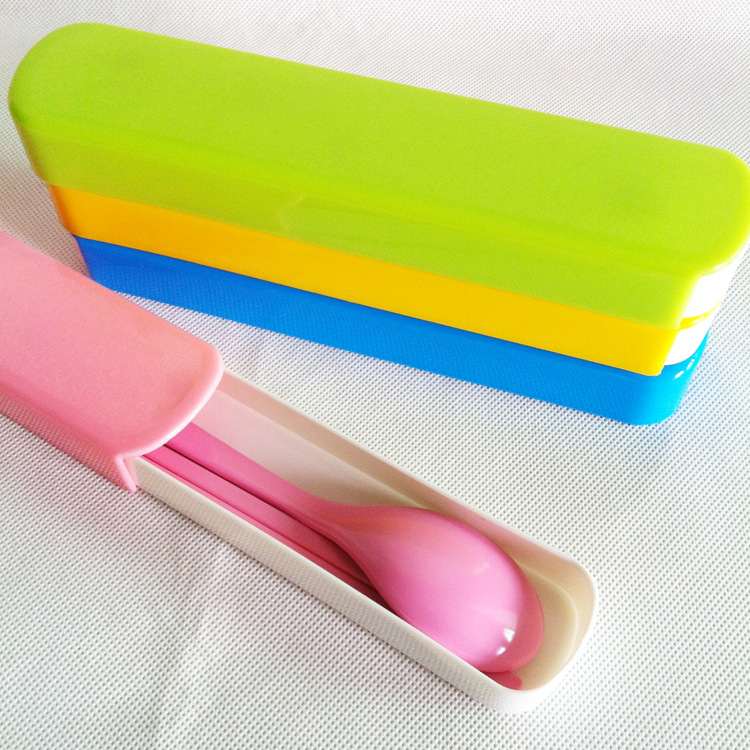 High-End A5 Melamine Portable Tableware Set Spoon Chopsticks Student Suit Candy Color Cartoon Spoon High-End A5 Melamine Portable Tableware Set Spoon Chopsticks Student Suit Candy Color Cartoon Spoon