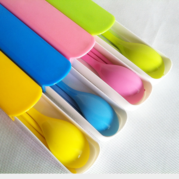 High-End A5 Melamine Portable Tableware Set Spoon Chopsticks Student Suit Candy Color Cartoon Spoon High-End A5 Melamine Portable Tableware Set Spoon Chopsticks Student Suit Candy Color Cartoon Spoon