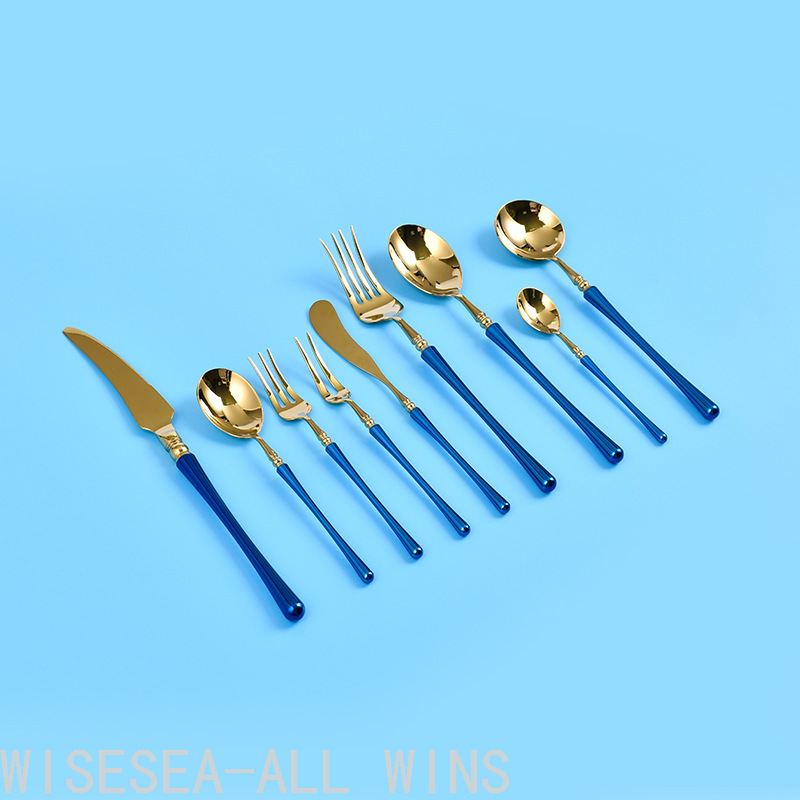 Cutlery Small Waist Black Gold 304 Stainless Steel Household Western Tableware Steak Knife and Fork Spoon 4 PCs Set