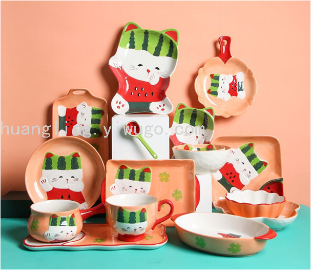Cartoon Tableware Children&#039;s Bowl Cartoon Plate Children&#039;s Tray Chinese Tableware Tableware