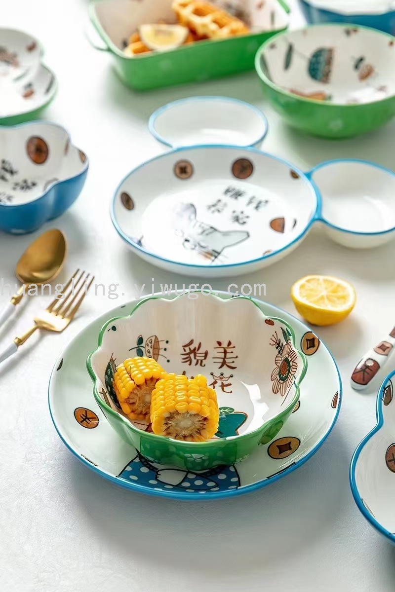 Cartoon Tableware Children's Bowl Cartoon Plate Children's Tray Chinese Tableware Tableware Cartoon Tableware Children's Bowl Cartoon Plate Children's Tray Chinese Tableware Tableware