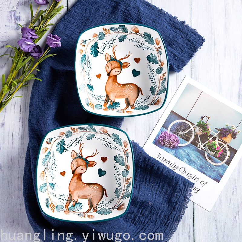 Cartoon Tableware Children's Bowl Cartoon Plate Children's Tray Chinese Tableware Tableware Cartoon Tableware Children's Bowl Cartoon Plate Children's Tray Chinese Tableware Tableware