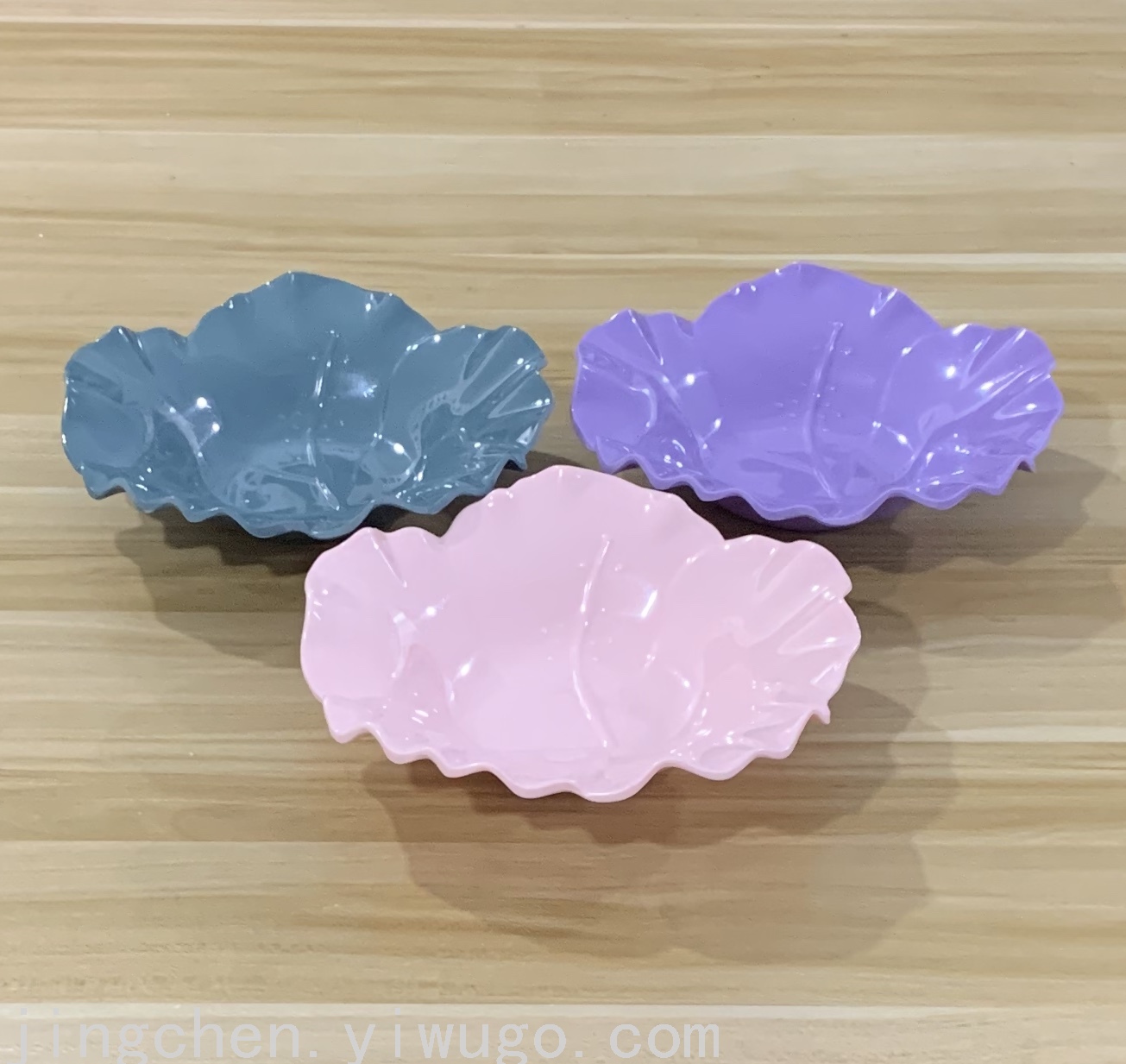 Taobao Hot Sale Color Melamine Fruit Plate Imitation Porcelain Flower-Shaped Plate round Creative Tableware Melon Seeds Peanut Candy Plate