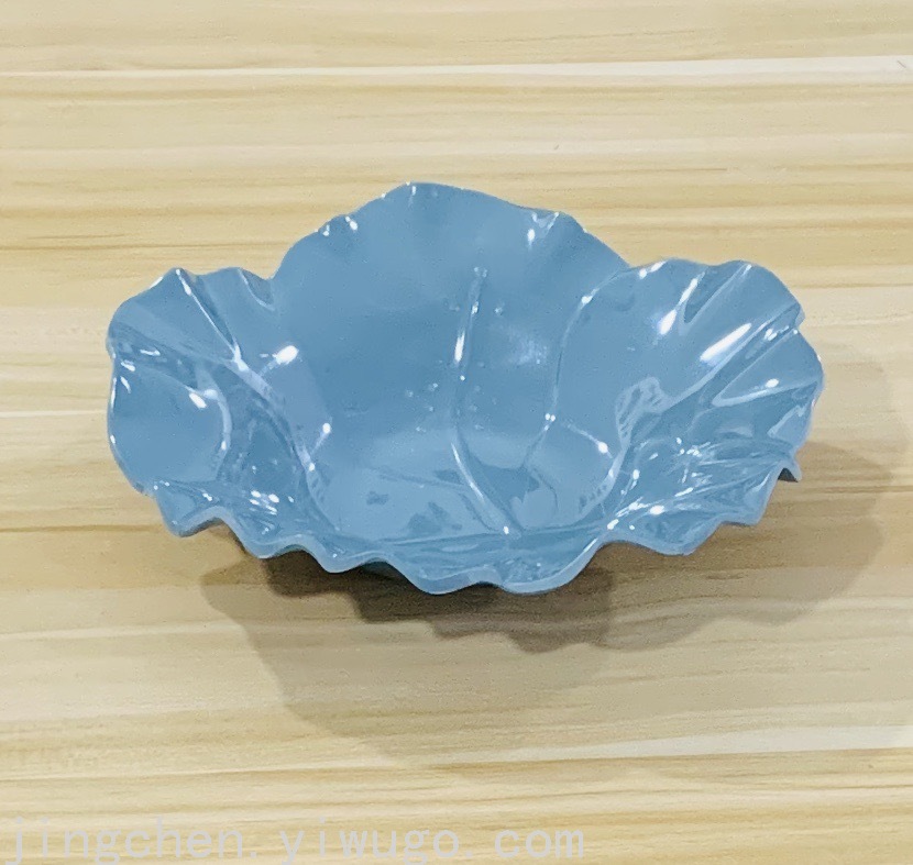 Taobao Hot Sale Color Melamine Fruit Plate Imitation Porcelain Flower-Shaped Plate round Creative Tableware Melon Seeds Peanut Candy Plate