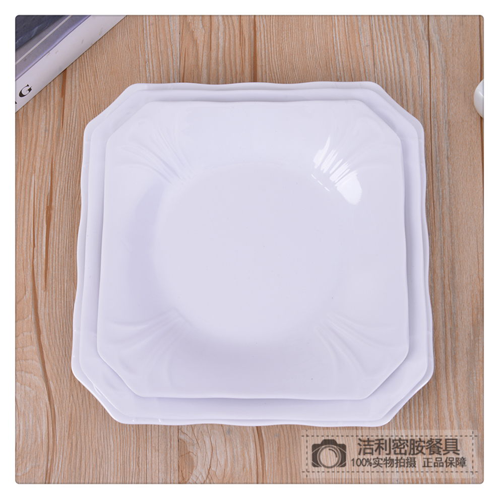 White Melamine Tableware Cut Angle Square Plate Creative Thickening Plate Dish Hotel Restaurant Western Buffet Plate White Melamine Tableware Cut Angle Square Plate Creative Thickening Plate Dish Hotel Restaurant Western Buffet Plate