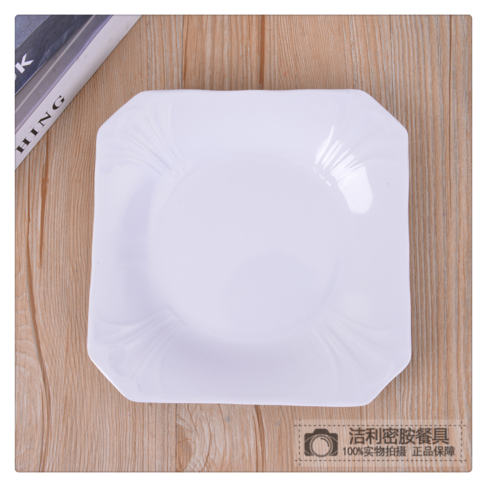 White Melamine Tableware Cut Angle Square Plate Creative Thickening Plate Dish Hotel Restaurant Western Buffet Plate White Melamine Tableware Cut Angle Square Plate Creative Thickening Plate Dish Hotel Restaurant Western Buffet Plate