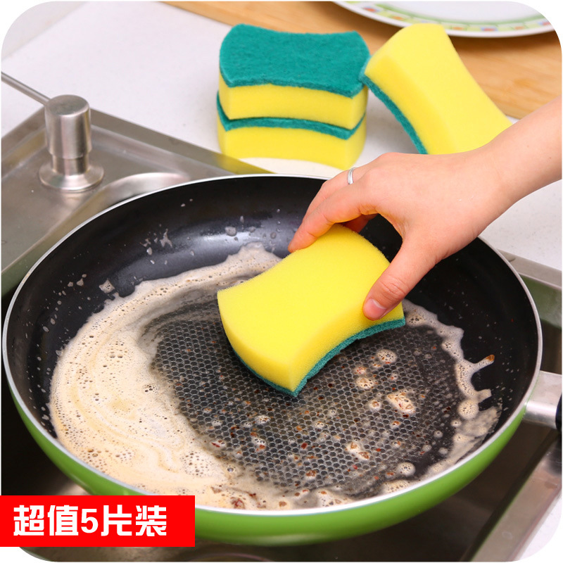 5 installs the strong decontamination clean sponge to wipe the thickening 100 clean cloth sponge magic to wipe the kitchen dishcloth to brush the pot cotton