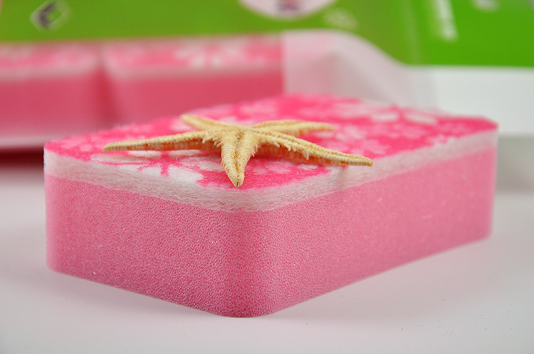 "Sunday" sponge scouring pad 3-Pack print heat resistant kitchen washing the dishes clean