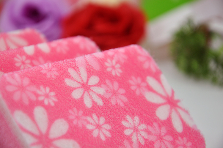 "Sunday" sponge scouring pad 3-Pack print heat resistant kitchen washing the dishes clean