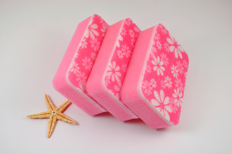 "Sunday" sponge scouring pad 3-Pack print heat resistant kitchen washing the dishes clean