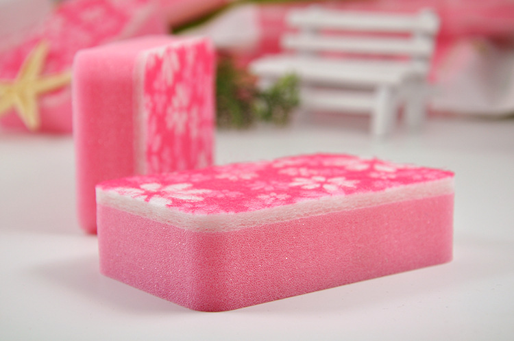 "Sunday" sponge scouring pad 3-Pack print heat resistant kitchen washing the dishes clean