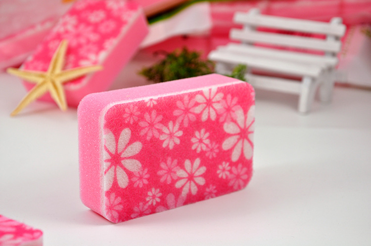 "Sunday" sponge scouring pad 3-Pack print heat resistant kitchen washing the dishes clean