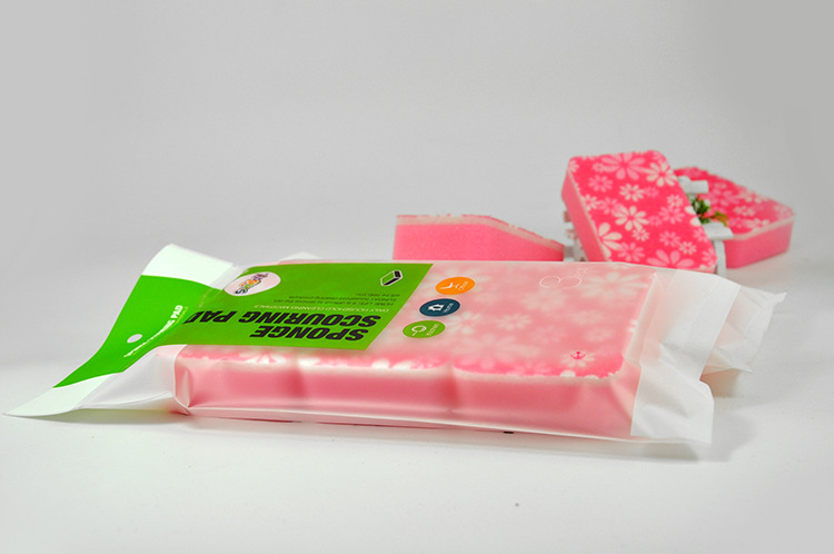 "Sunday" sponge scouring pad 3-Pack print heat resistant kitchen washing the dishes clean