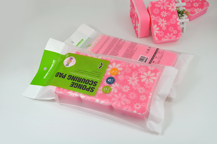 "Sunday" sponge scouring pad 3-Pack print heat resistant kitchen washing the dishes clean