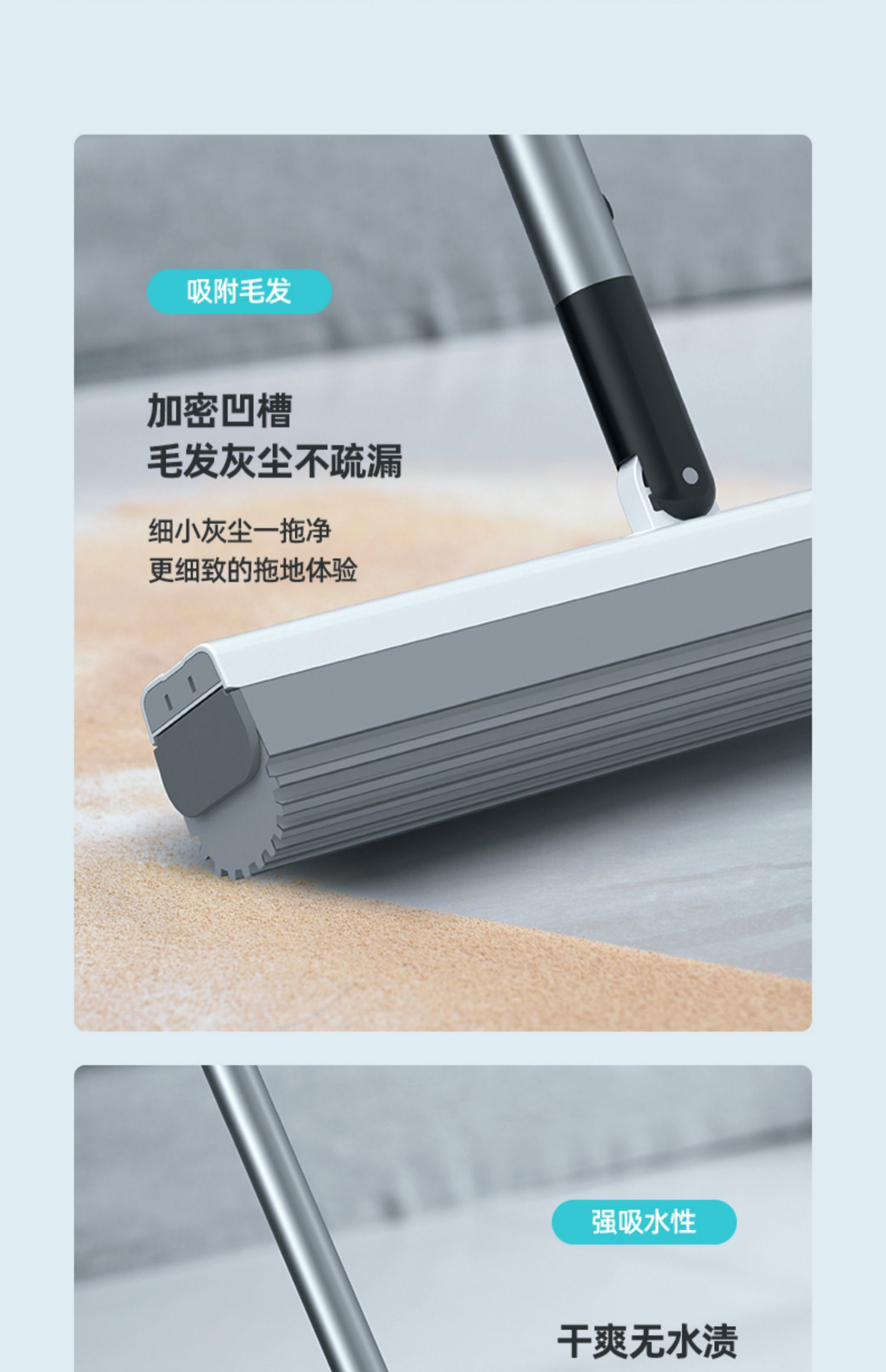 Longao Household Sponge Mop, Hand-Free, Lazy, Squeezing Water Mop, a Mop, Cotton Head, Absorbent, Gadgets Clean Large Size