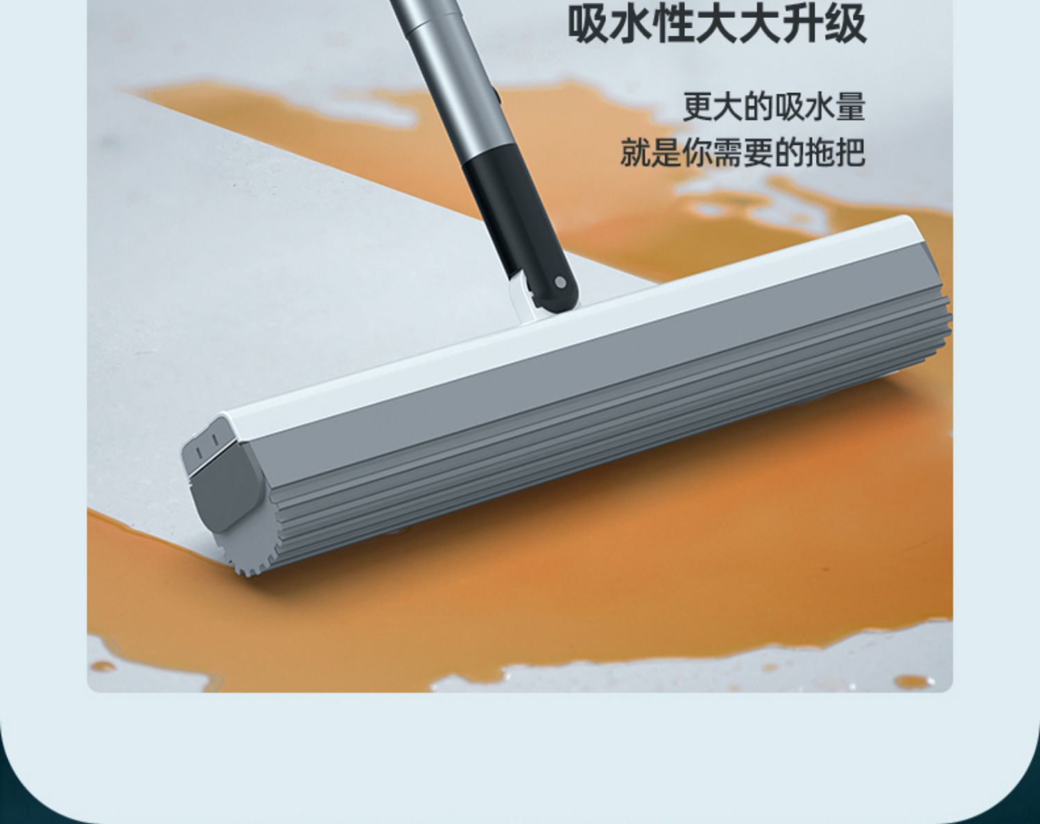 Longao Household Sponge Mop, Hand-Free, Lazy, Squeezing Water Mop, a Mop, Cotton Head, Absorbent, Gadgets Clean Large Size