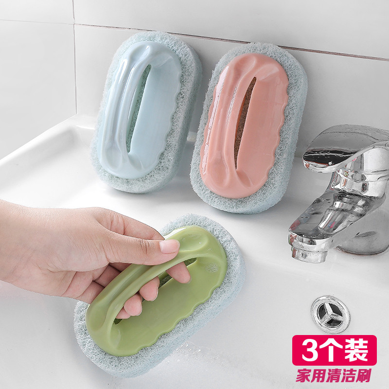 Kitchen with handle sponge cleaning pan brush kitchen counter brush ceramic tile brush bathroom sponge clean wipe bath brush floor brush