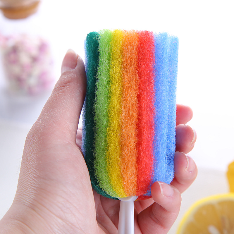 Manufacturer direct 100 clean cloth cup brush long handle sponge cleaning brush vacuum cup complimentary multifunctional bottle brush with packaging