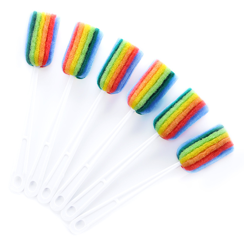Manufacturer direct 100 clean cloth cup brush long handle sponge cleaning brush vacuum cup complimentary multifunctional bottle brush with packaging