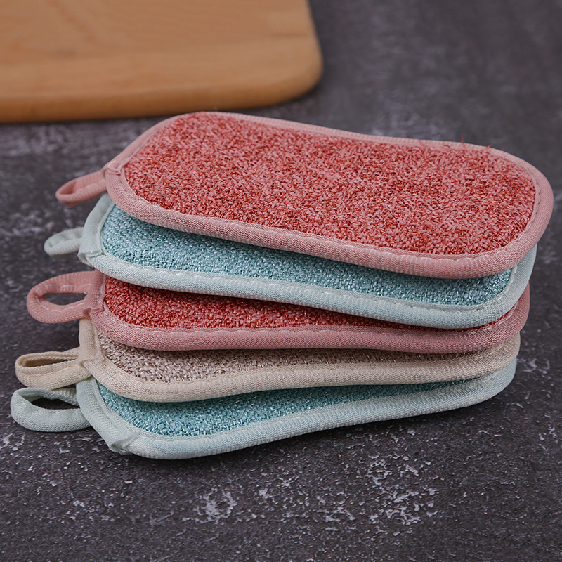Kitchen non-greasy dishcloth dishcloth strong fiber dishcloth sponge double-sided 100 clean brush pan brush