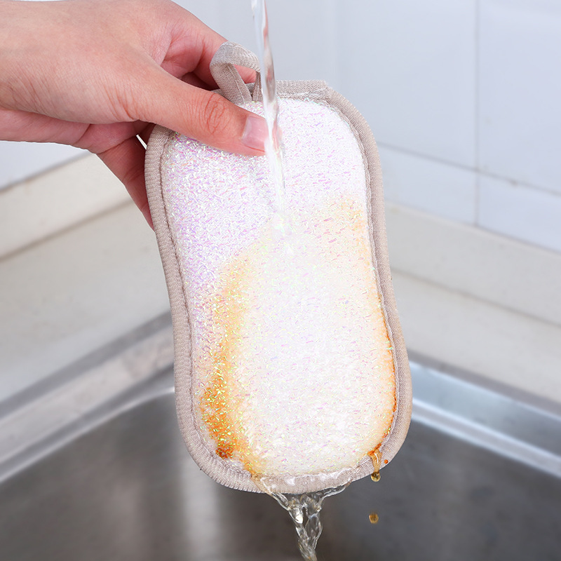 Kitchen non-greasy dishcloth dishcloth strong fiber dishcloth sponge double-sided 100 clean brush pan brush