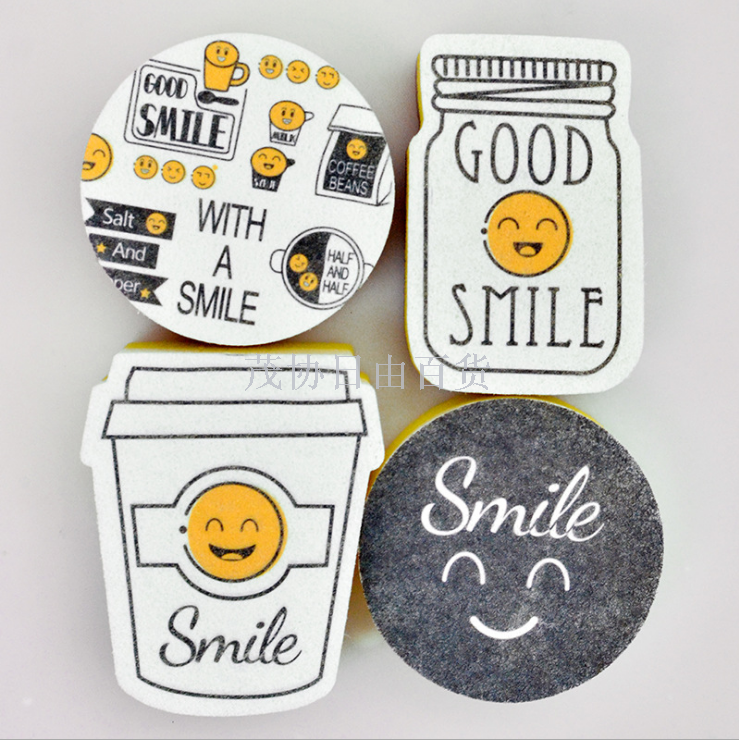4 pieces installed brush sponge wipe ceramic tile kitchen sponge wipe clean cloth decontamination non-stick oil wash pot 