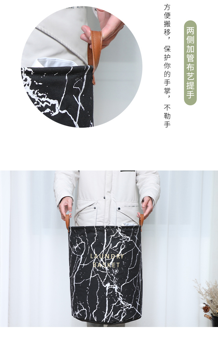 Popular Nordic Style Cotton Linen Fabric Waterproof Large Laundry Basket Marble Custom Amazon Laundry Baskets Storage Bucket Popular Nordic Style Cotton Linen Fabric Waterproof Large Laundry Basket Marble Custom Amazon Laundry Baskets Storage Bucket