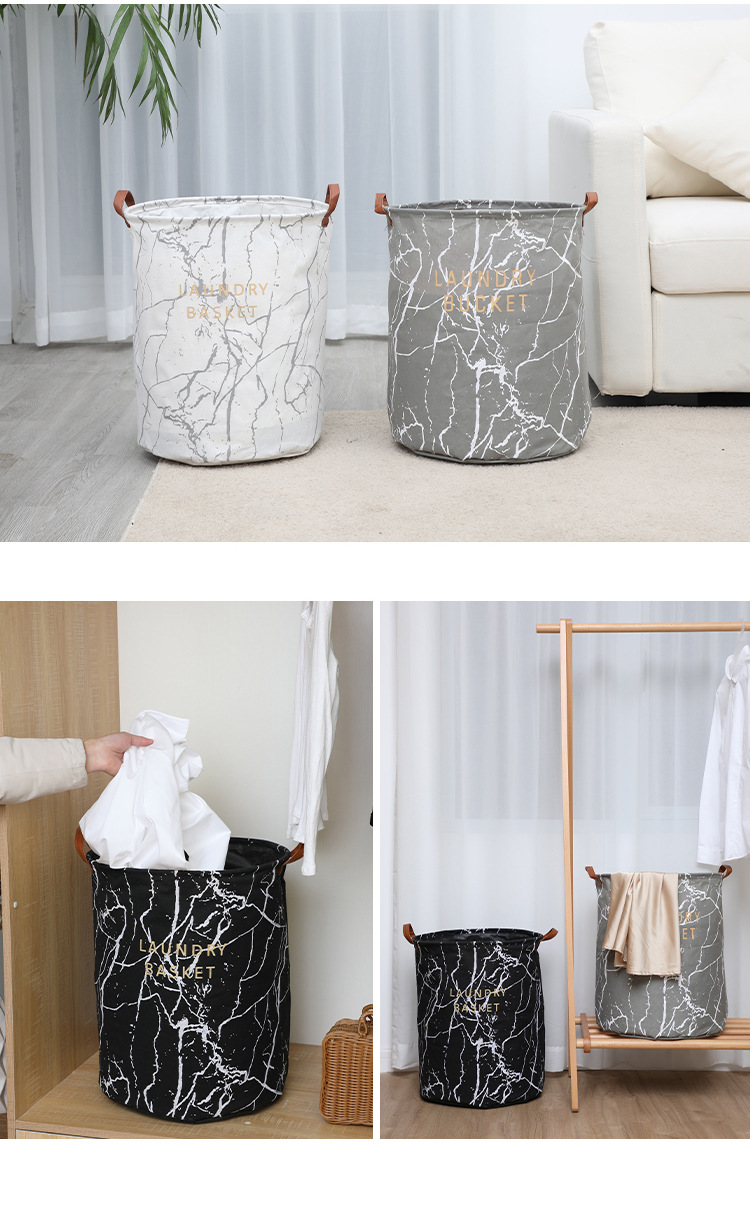 Popular Nordic Style Cotton Linen Fabric Waterproof Large Laundry Basket Marble Custom Amazon Laundry Baskets Storage Bucket Popular Nordic Style Cotton Linen Fabric Waterproof Large Laundry Basket Marble Custom Amazon Laundry Baskets Storage Bucket