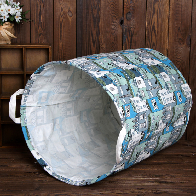 Cotton and Linen Oversized Storage Basket Laundry Basket Folding Dirty Laundry Waterproof Toy Sundries Container Fabric Home Laundry Baskets