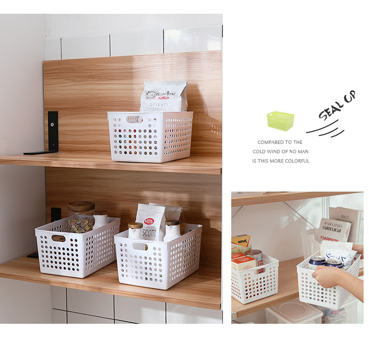 Organize and store baskets, plastic, bathroom, toilet, storage basket, table top, storage basket, white and green