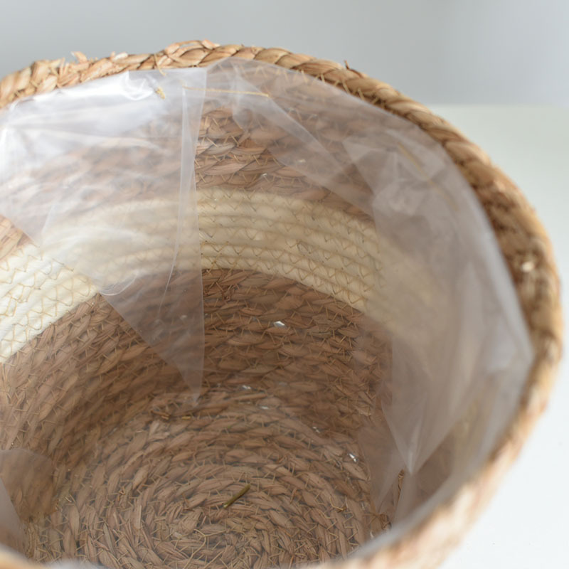 Straw Baskets Flower Bonsai Greenery Storage Basket shou na kuang Rattan and Bamboo Weaving Woven Flower Basket