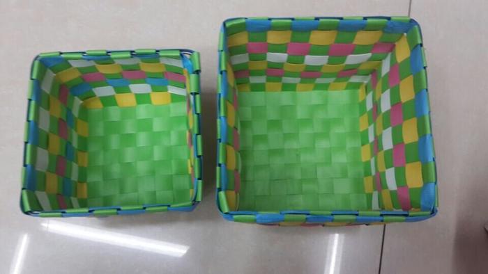 Factory Outlet-style Two Piece Set square color packaging strapping hand-woven storage baskets