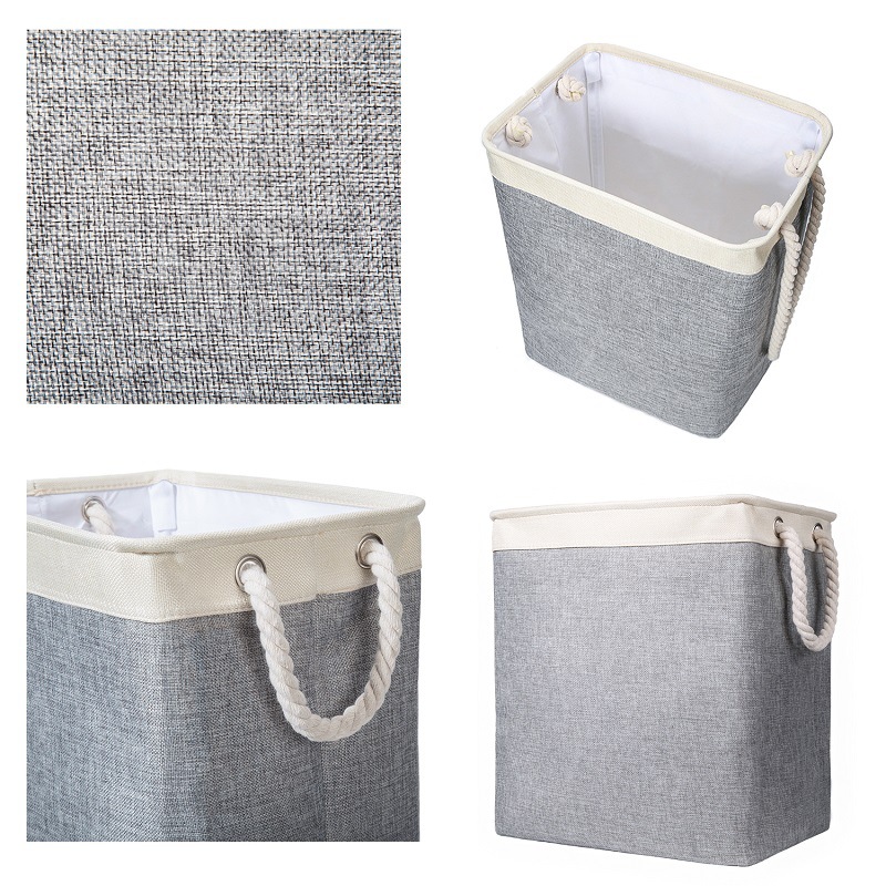 Diablement Fort Laundry Basket Square Laundry Baskets Foldable Fabric Laundry Basket Dirty Clothes Basket Storage Bucket