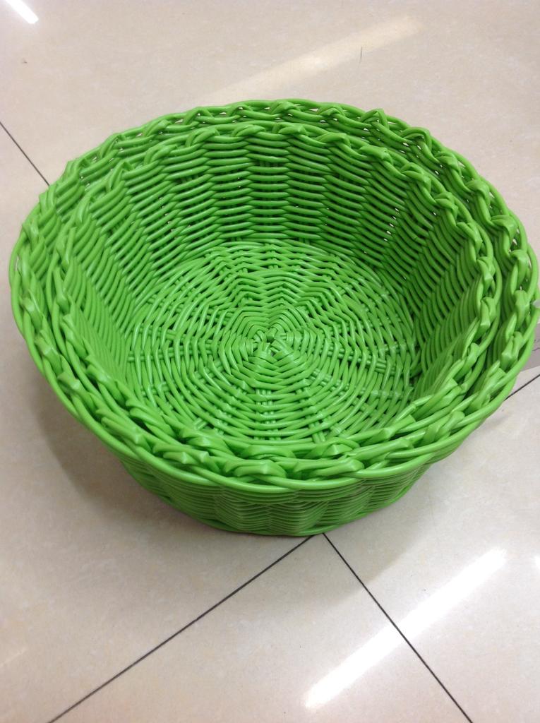 Hand-knit two piece plate crafts PP pipe plastic woven baskets storage baskets woven basket