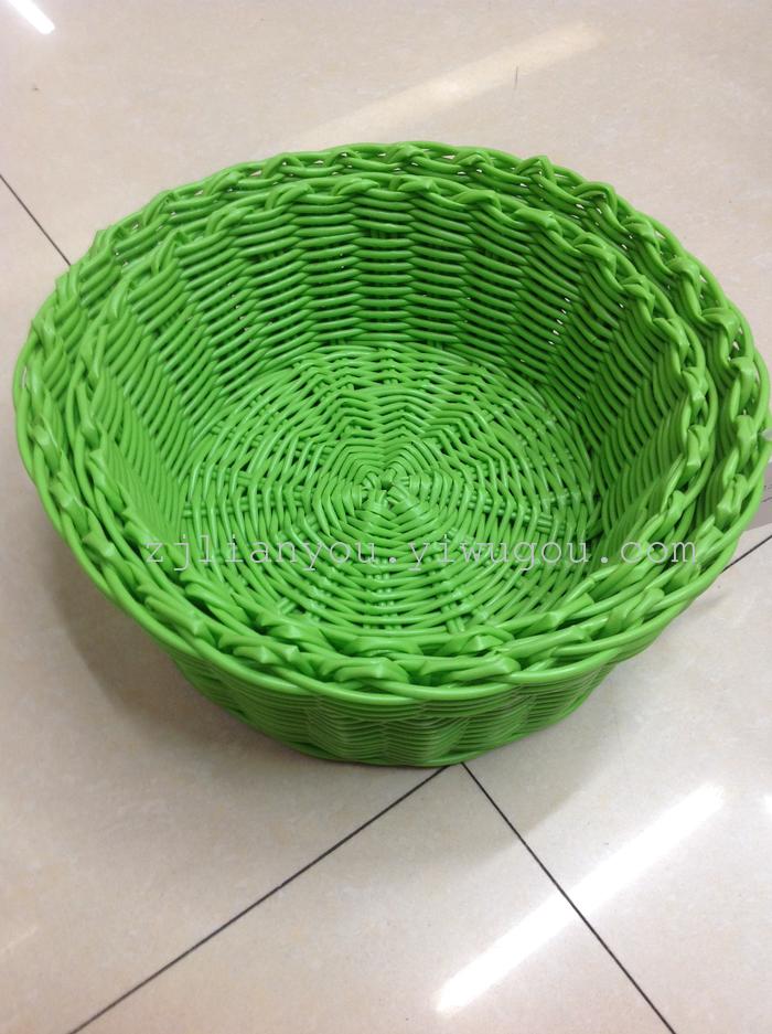 Hand-knit two piece plate crafts PP pipe plastic woven baskets storage baskets woven basket Hand-knit two piece plate crafts PP pipe plastic woven baskets storage baskets woven basket