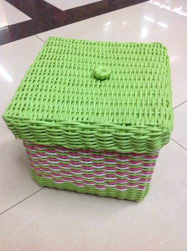 Three square PP pipe plastic pipe by hand woven baskets storage baskets handmade
