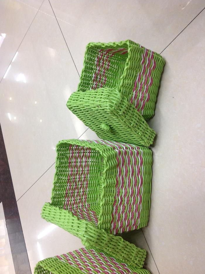 Three square PP pipe plastic pipe by hand woven baskets storage baskets handmade Three square PP pipe plastic pipe by hand woven baskets storage baskets handmade