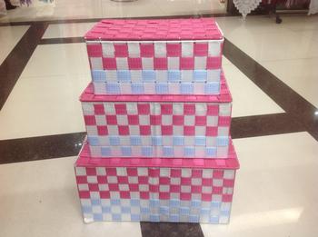 Hand-woven silk sets of three hand-woven storage baskets of hand-made debris basket storage box