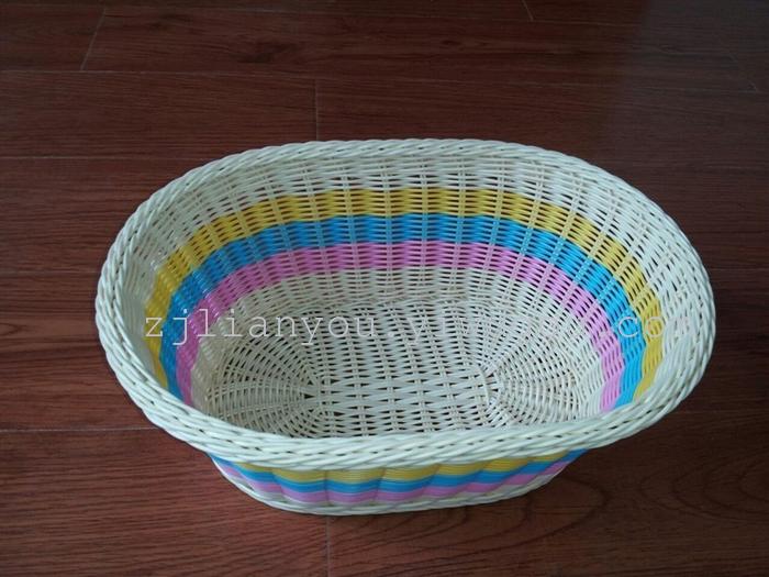 Foreign trade of the new PP solid plastic hand-woven rattan garden Korean style hot-shaped fruit baskets storage baskets