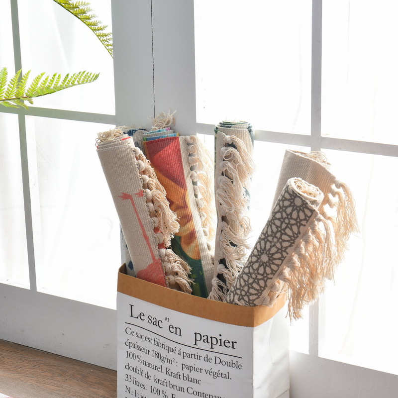 Cross-Border Ins Nordic Carpet Living Room Modern Minimalist Bedroom Bedside Tassel Cotton Braided Floor Mat Machine Washable Cross-Border Ins Nordic Carpet Living Room Modern Minimalist Bedroom Bedside Tassel Cotton Braided Floor Mat Machine Washable