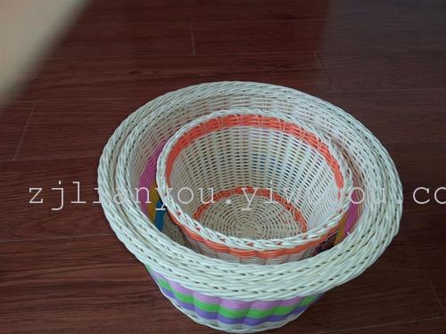 European supermarkets are dedicated green mixed batch hot new stylish hand-woven storage baskets fruit baskets