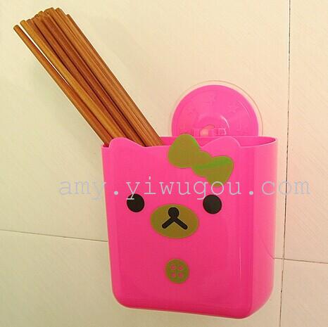 Multi-purpose plastic sucker cartoon storage barrels chopsticks baskets storage baskets Multi-purpose plastic sucker cartoon storage barrels chopsticks baskets storage baskets