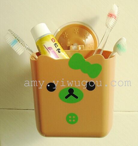 Multi-purpose plastic sucker cartoon storage barrels chopsticks baskets storage baskets Multi-purpose plastic sucker cartoon storage barrels chopsticks baskets storage baskets
