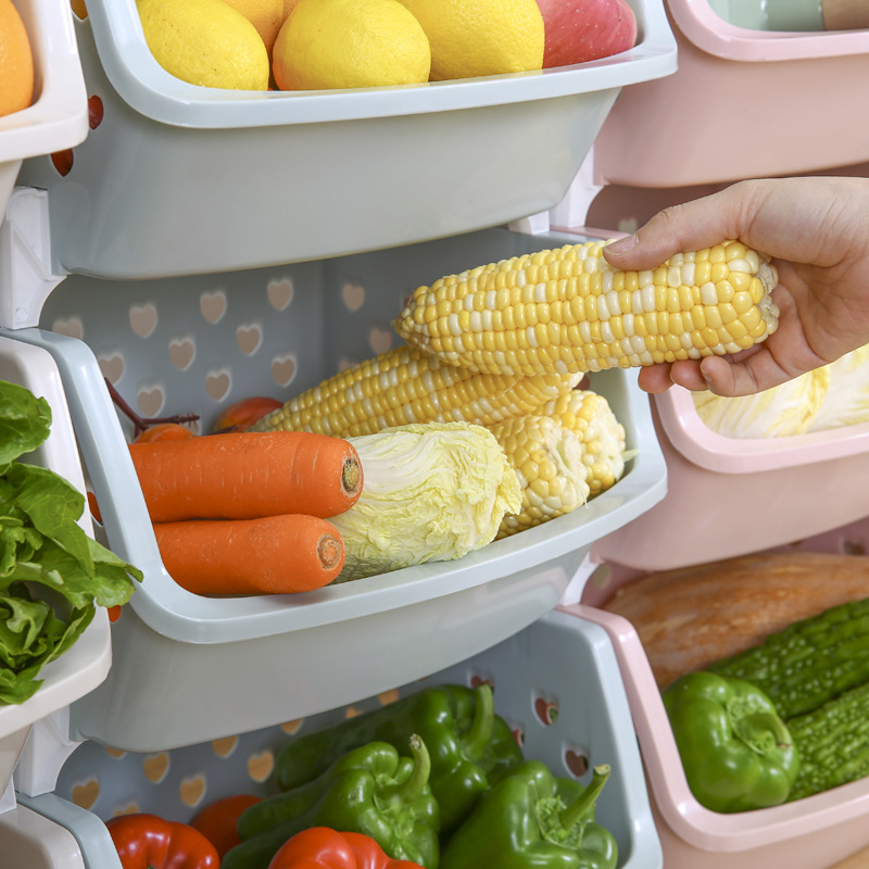 Multi-purpose Stackable PP Plastic Storage Baskets Bins for Vegetables Fruits Snacks Bottles Toys Toiletries Multi-purpose Stackable PP Plastic Storage Baskets Bins for Vegetables Fruits Snacks Bottles Toys Toiletries