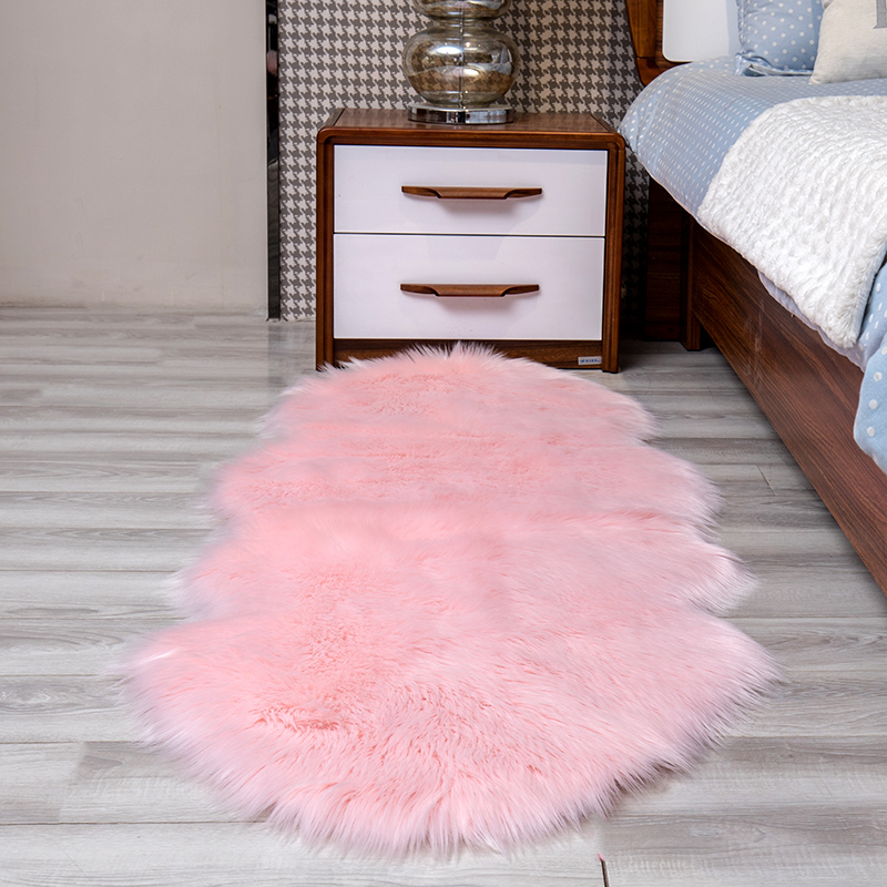 Plush Carpet Bedroom Room Irregular Girl Machine Washable Wool Bedside Bedside Nordic Blanket Floor Mat